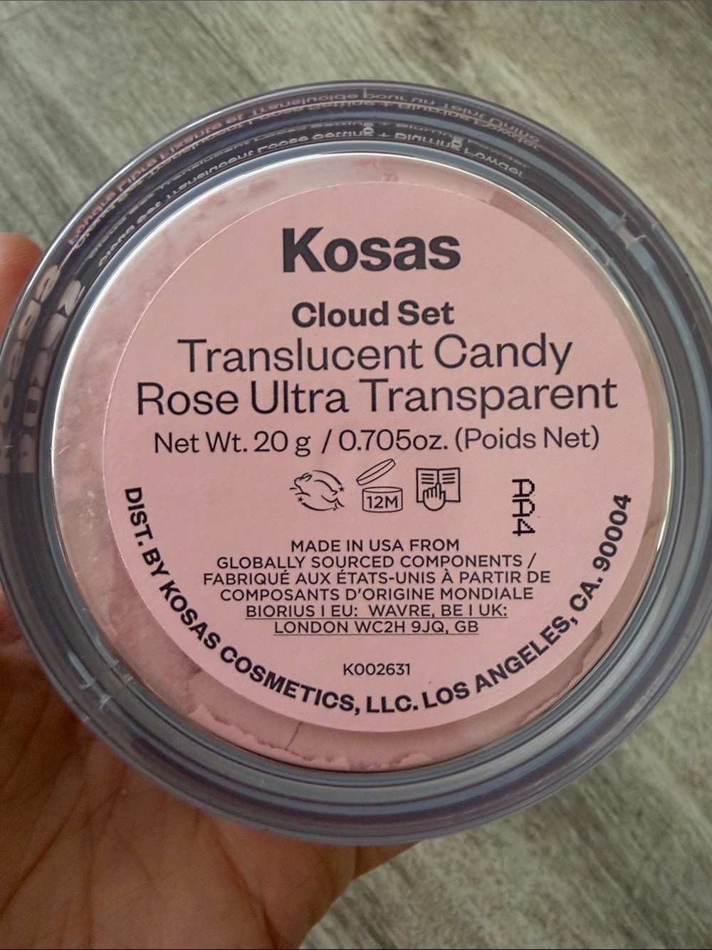 Kosas Cloud Set Translucent Candy Rose Ultra Transparent - Pink- Big Size